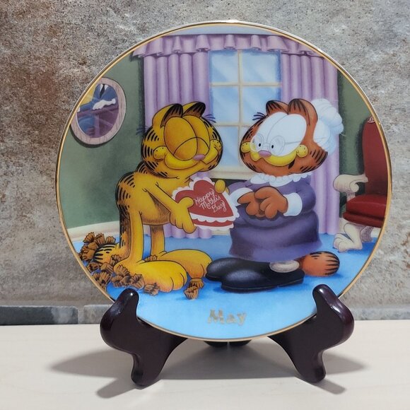 Garfield Calendar May Plate Jim Davis Plate No A 1444 Danbury Mint - Picture 14 of 14